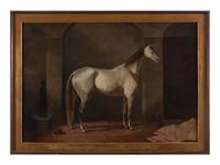 Theodore Marsden (active 1860-1890), White Stallion in Stable
