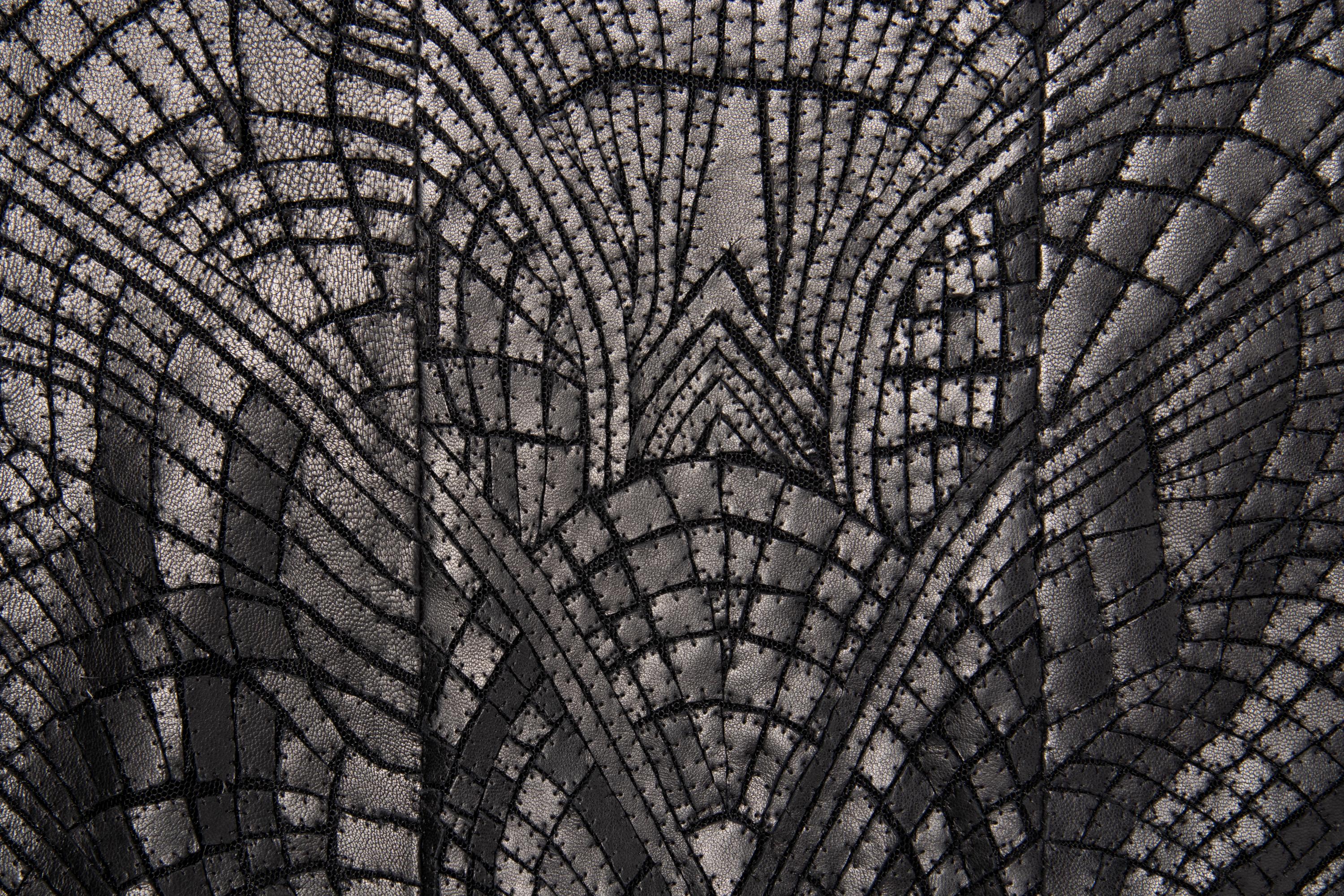 Ralph Rucci Cashmere and Embroidered Leather Jacket, Fall 2013