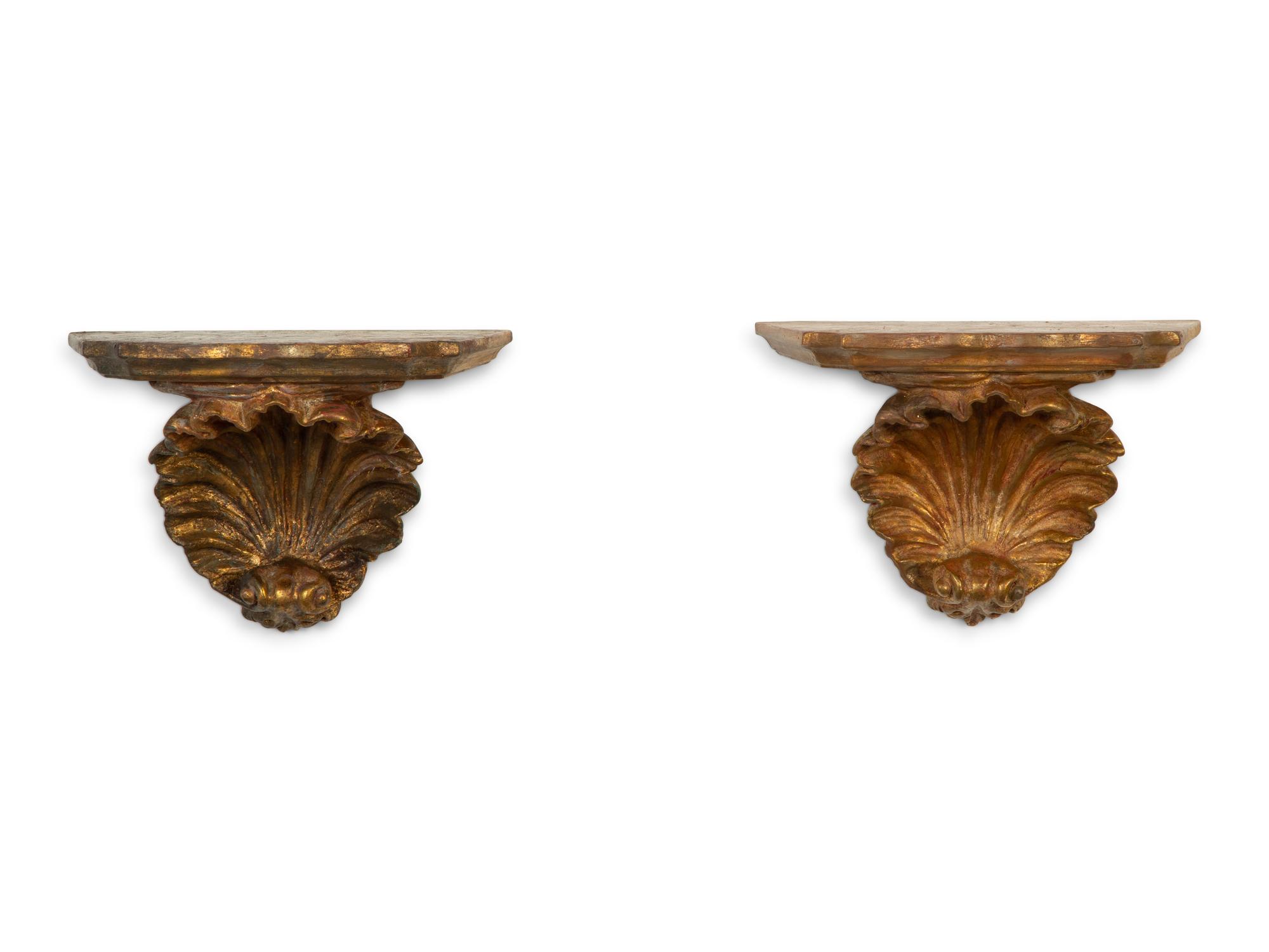 A Set of Four Italian Giltwood Wall Brackets