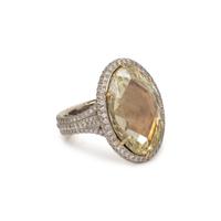 FANCY YELLOW DIAMOND AND DIAMOND RING
