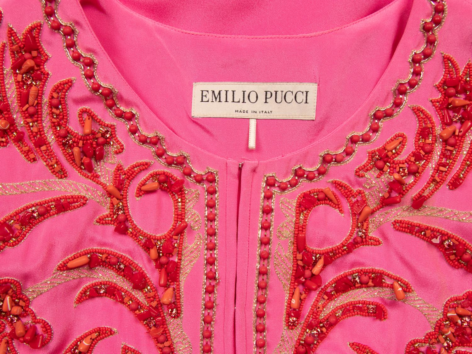 Emilio Pucci, Embellished Pink Silk Kaftan