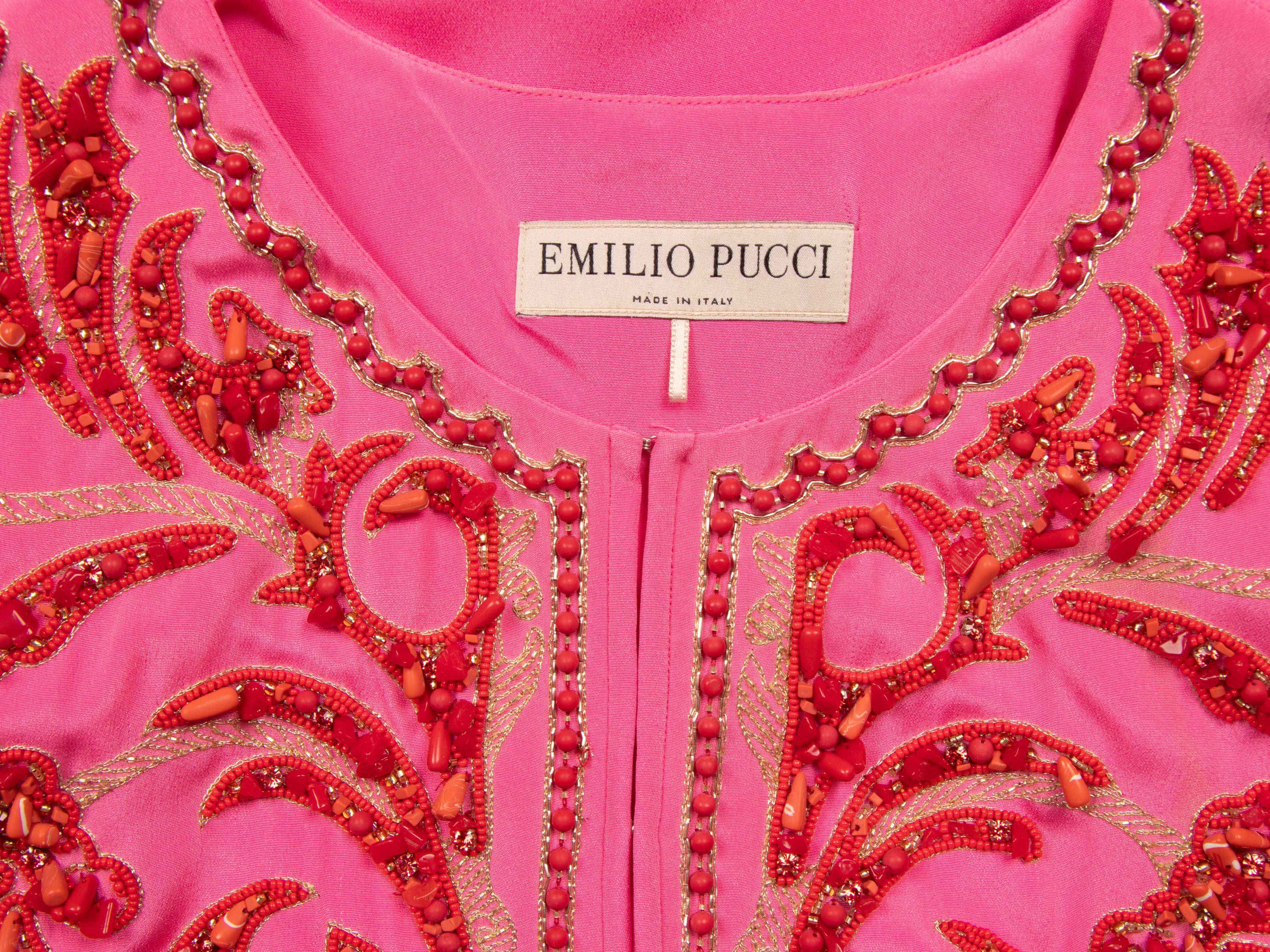 Emilio Pucci, Embellished Pink Silk Kaftan
