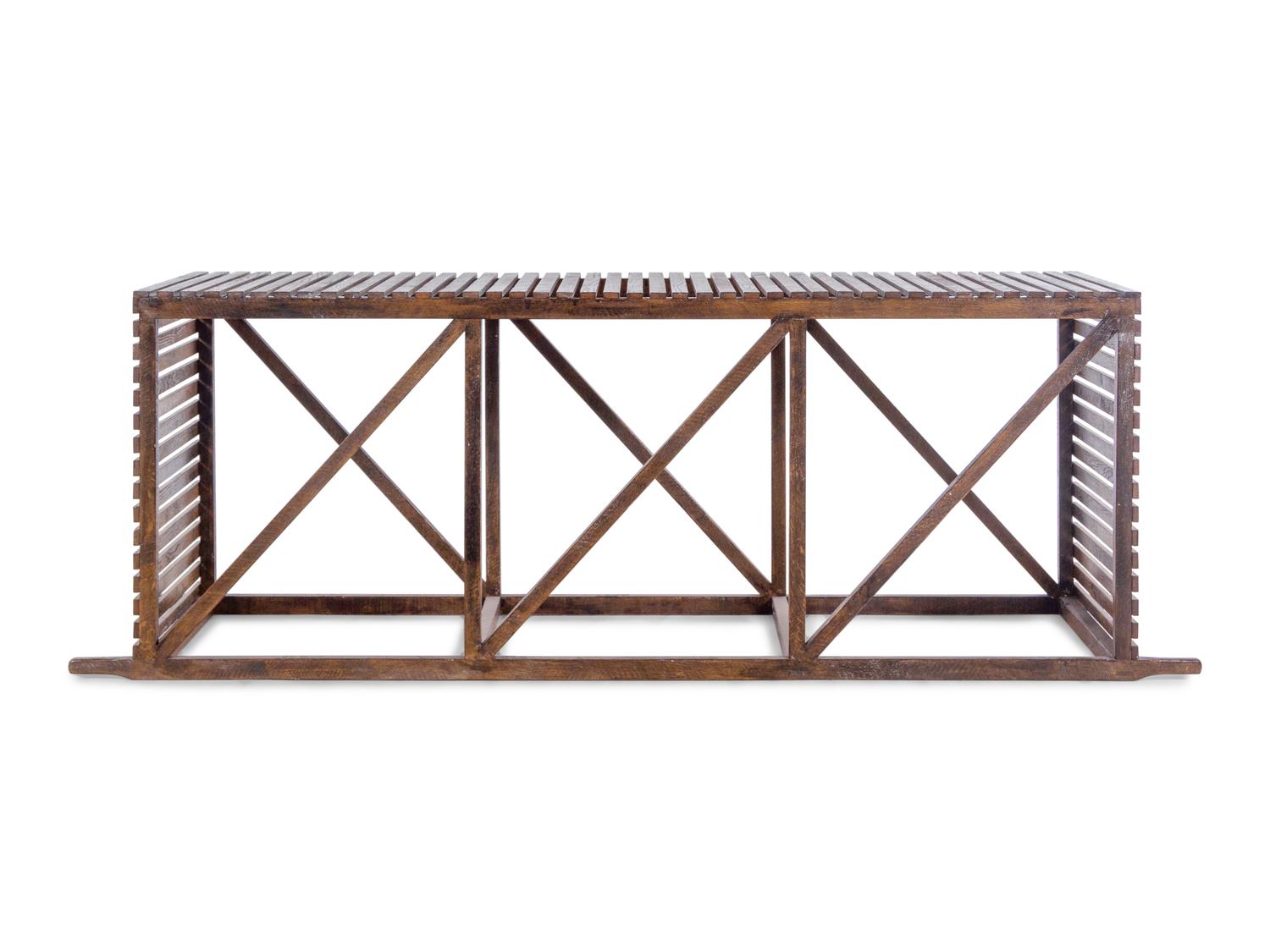 A Contemporary Oak Slat Console Table