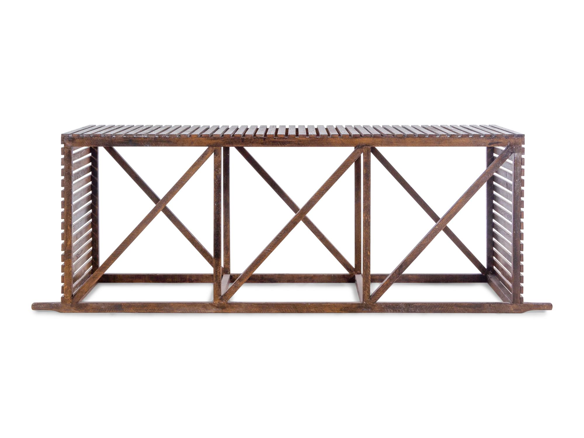 A Contemporary Oak Slat Console Table
