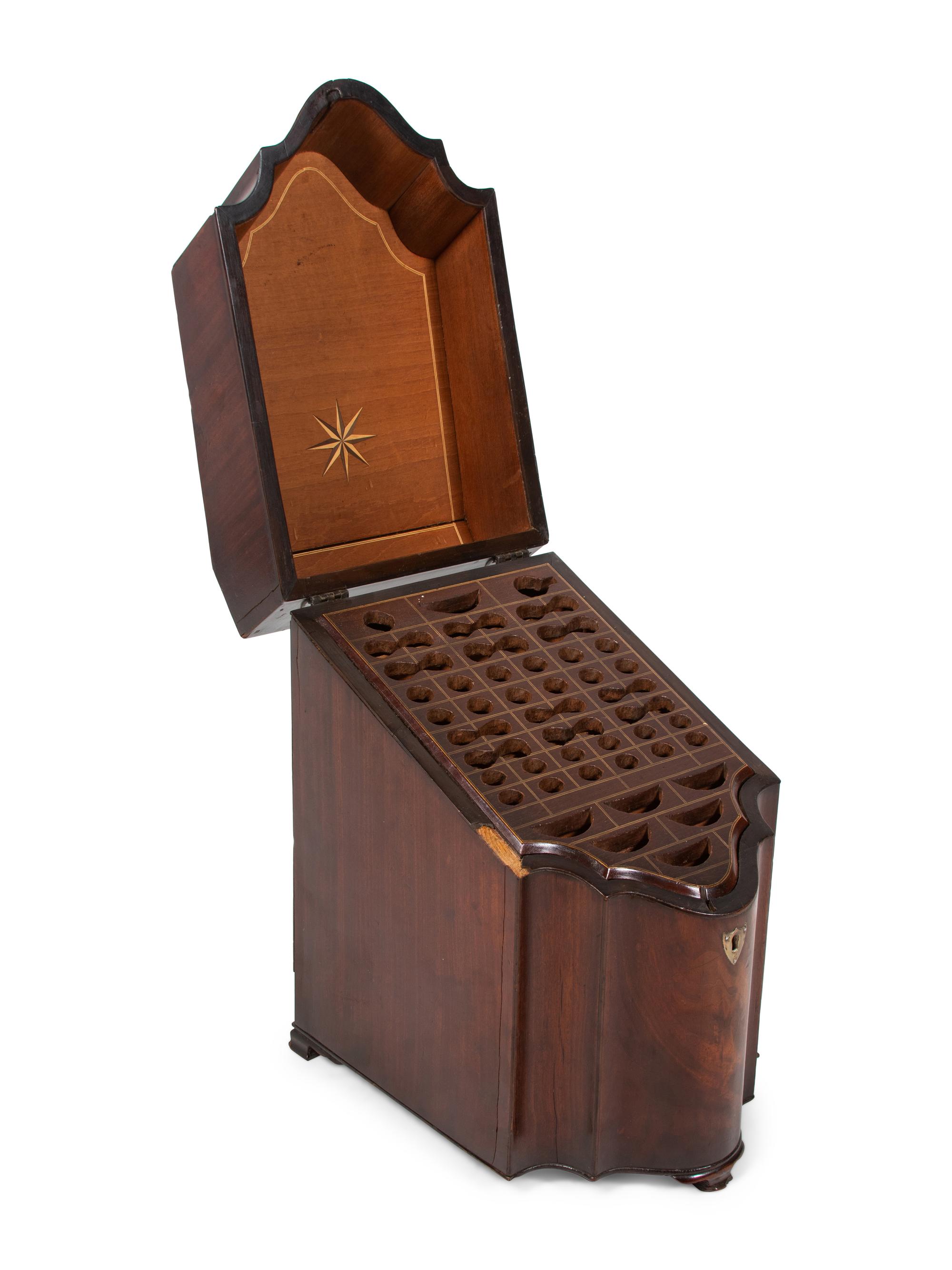 A George III Mahogany Cutlery Box