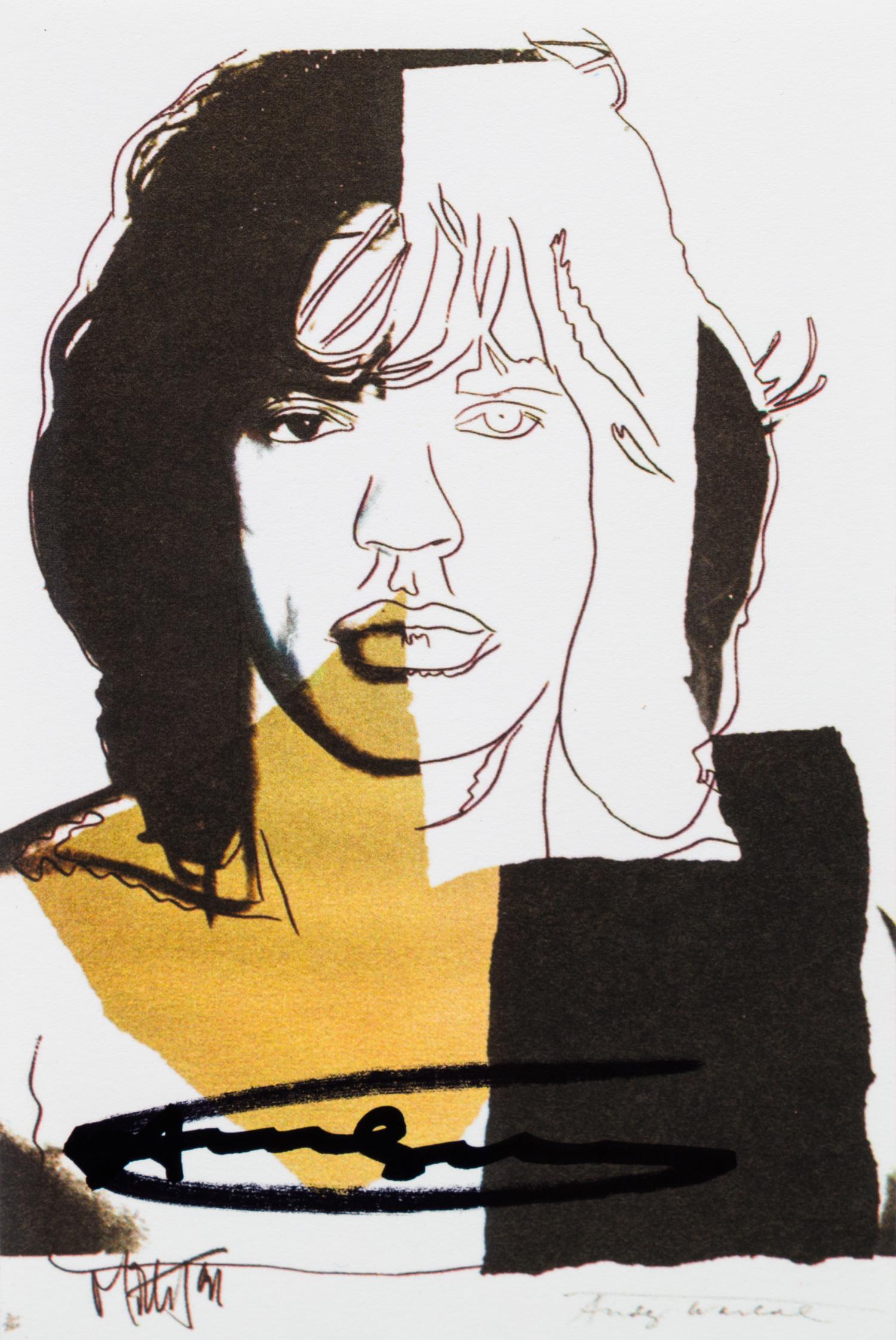 Andy Warhol, (American, 1928-1987), Mick Jagger, 1975 (set of ten announcement cards with cover published by Castelli Graphics for the