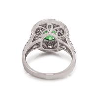 TSAVORITE GARNET AND DIAMOND RING