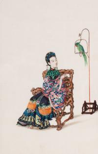 A Set of 12 Chinese Export Pith Paintings, Late 19th/Early 20th Century 清晚期 通草畫人物圖鏡框12幅