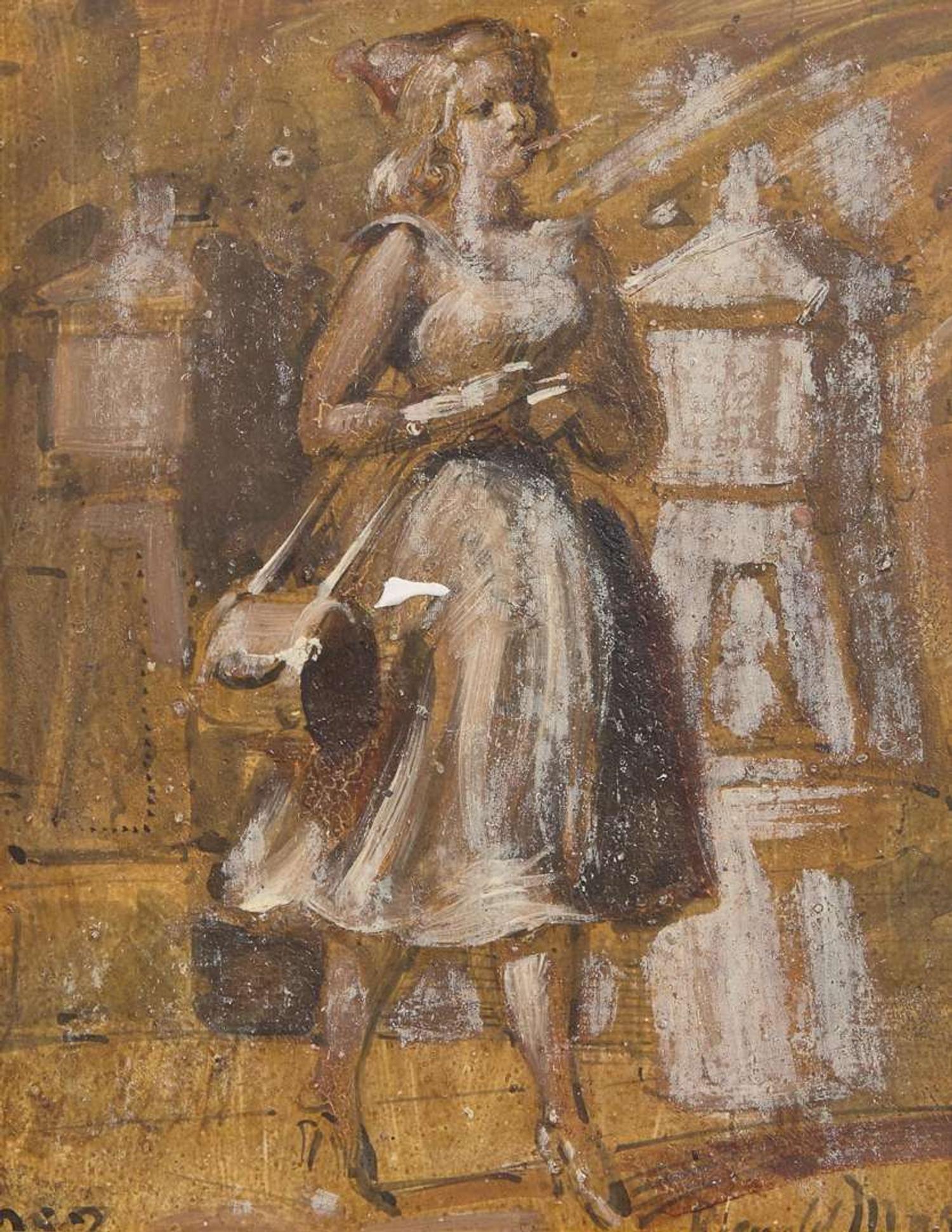 Reginald Marsh (American, 1898-1954) - Woman Walking; with The Red Skirt verso (A Double-Sided Work)