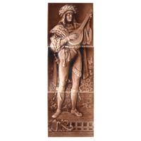 A Three Piece Glazed Ceramic Tile Set by Hamilton Tile Works 6" W x 1" D x 18" H — United States, 19th Century
