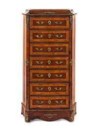 A Napoleon III Style Gilt Metal Mounted Kingwood Marble-Top Secrétaire à Abattant