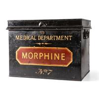 A Painted Tin Morphine Storage Box