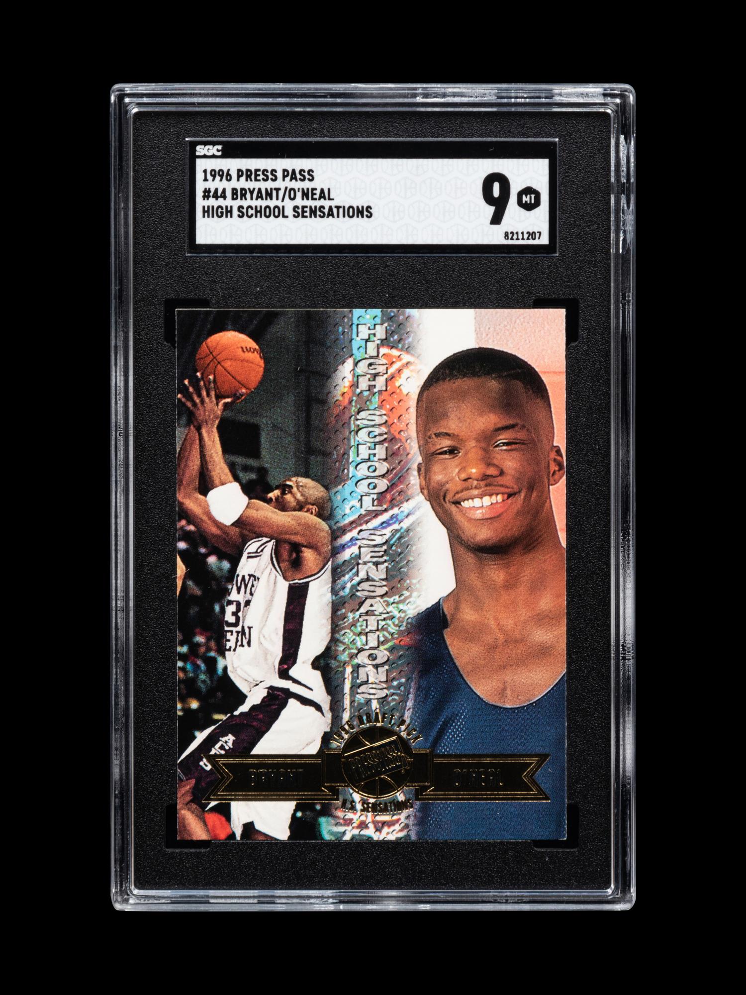A Group of 1996-97 Press Pass Kobe Bryant Rookie Basketball Cards No. 44 (SGC 9 MINT)