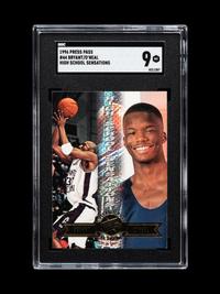 A Group of 1996-97 Press Pass Kobe Bryant Rookie Basketball Cards No. 44 (SGC 9 MINT)