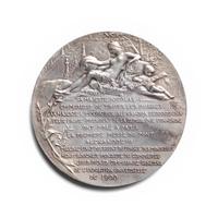 [EXONUMIA] A Silver-Plate Bronze Commemorative Medal by Jean Baptiste Daniel Dupuis (1848-1899) Commemorating the Laying of the Foundation for the Alexander III in Paris in 1896