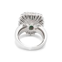 TSAVORITE GARNET AND DIAMOND RING