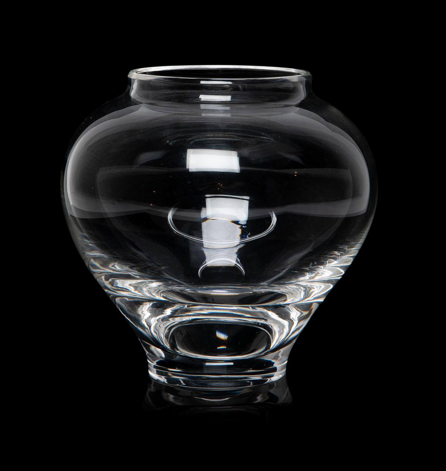 A Steuben Spherical Vase Height 6 inches.