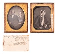 [EARLY PHOTOGRAPHY]. A group of 4 half plate daguerreotypes of identified subjects.