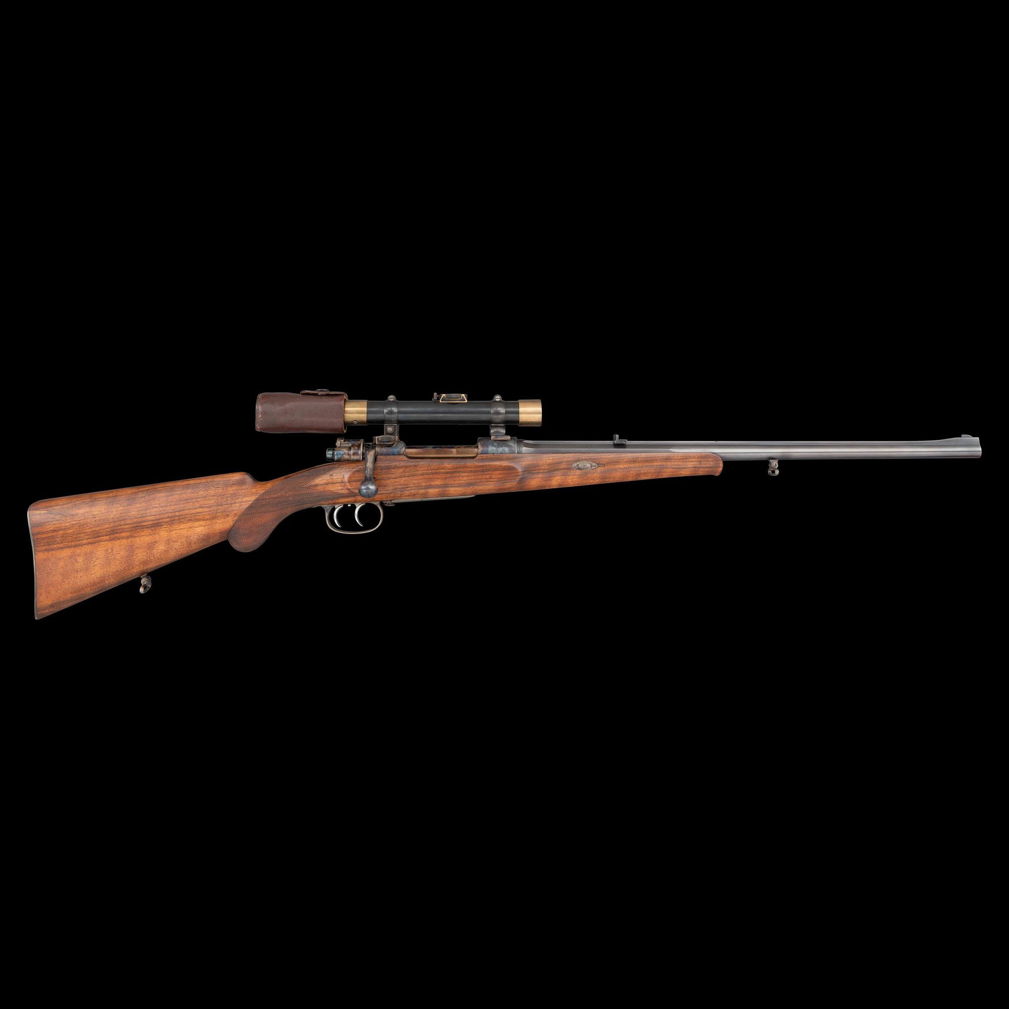 *Restored E. Schmidt & Habermann Custom 98 Mauser Rifle with D.S.T. Claw Mount and Case Colored Receiver