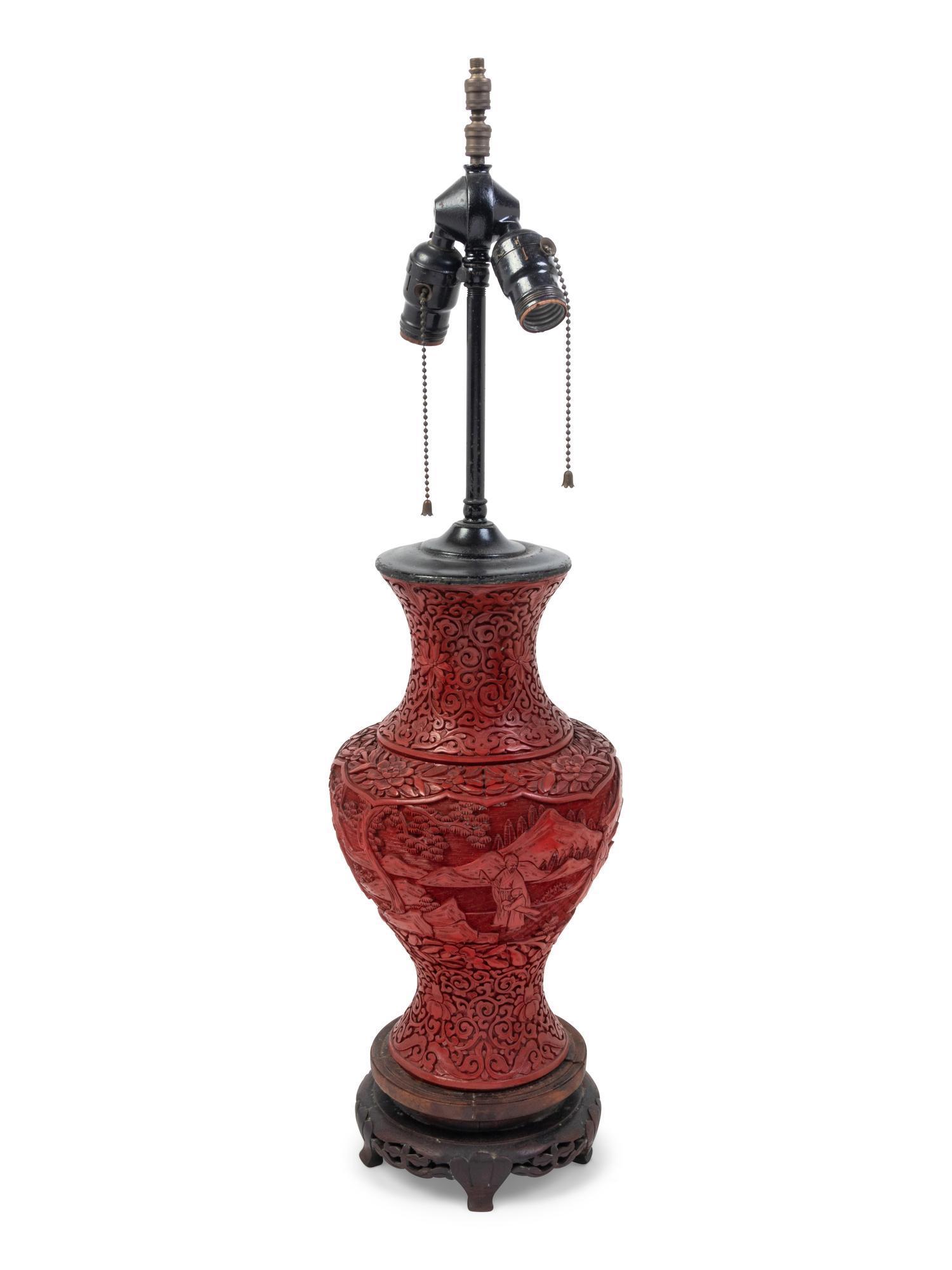 A Chinese Carved Red Lacquer Vase