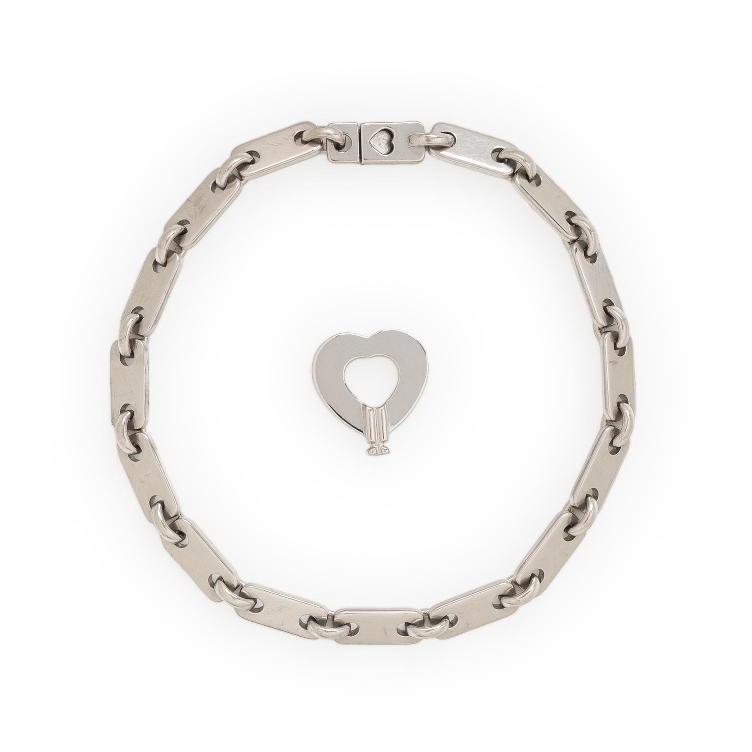 Cartier, White Gold 'Fidelity' Bracelet and Key