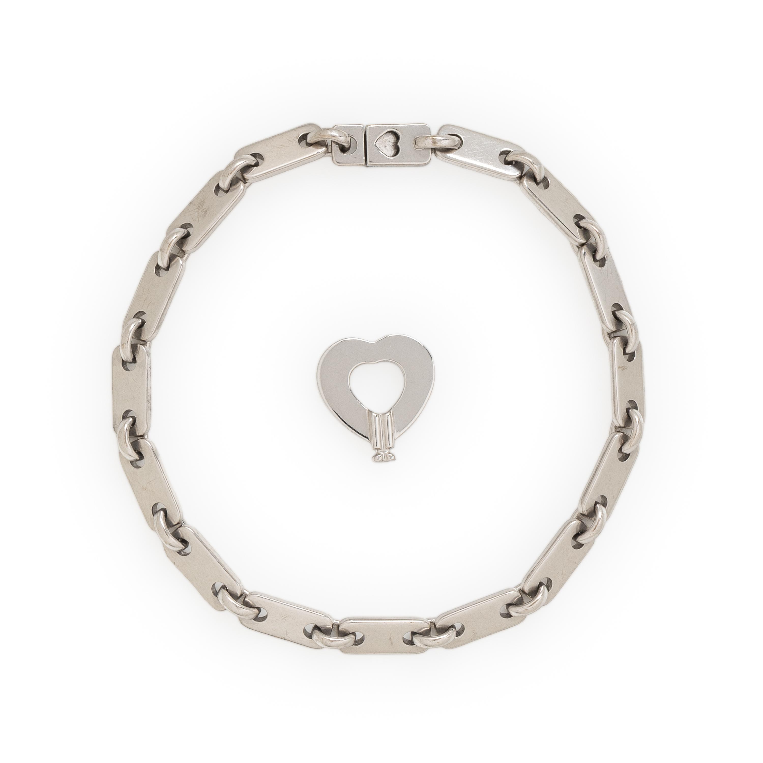 Cartier, White Gold 'Fidelity' Bracelet and Key