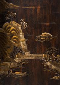 A Baker Chinoiserie-Decorated Floor Screen