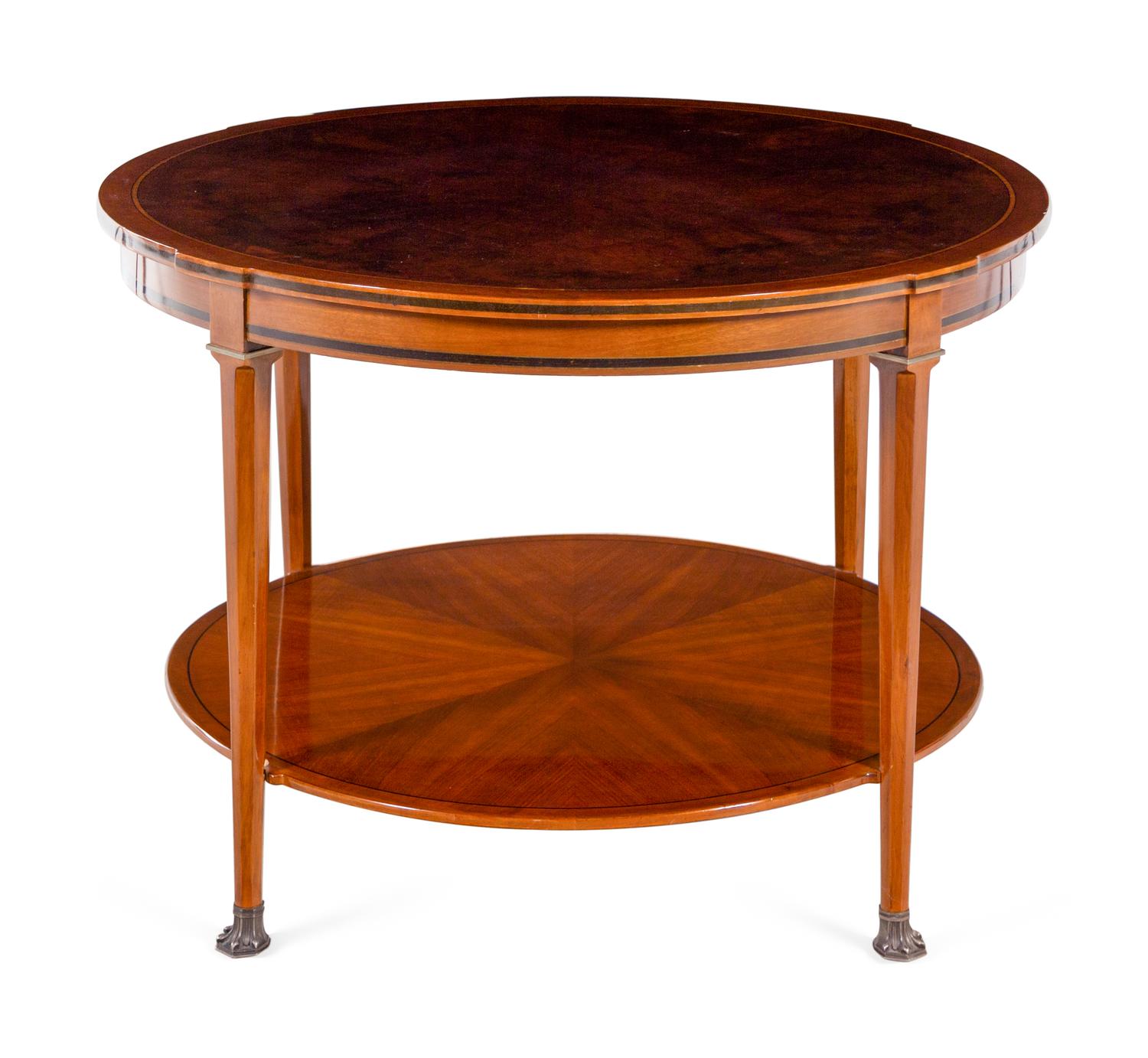 A Belgian Bronze Mounted Two-Tier Table by Alfred Chambon (Belgian, 1884-1973)