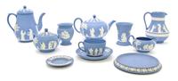 A Wedgwood Jasperware Tea Service, Diameter of saucer 5 5/8 inches.