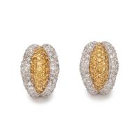 COLORED DIAMOND AND DIAMOND EAR CLIPS
