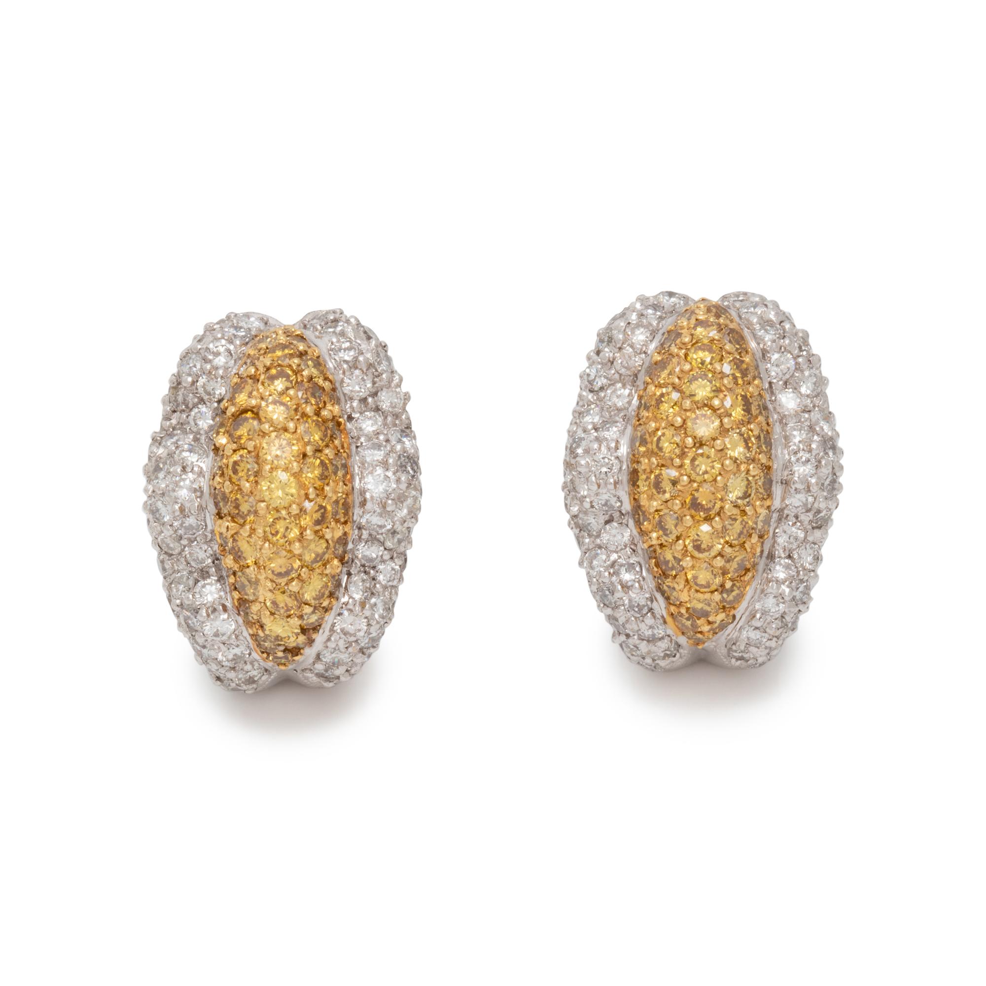 COLORED DIAMOND AND DIAMOND EAR CLIPS