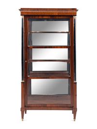 An Austrian Neoclassical Gilt Metal Mounted and Part-Ebonized Mahogany Vitrine