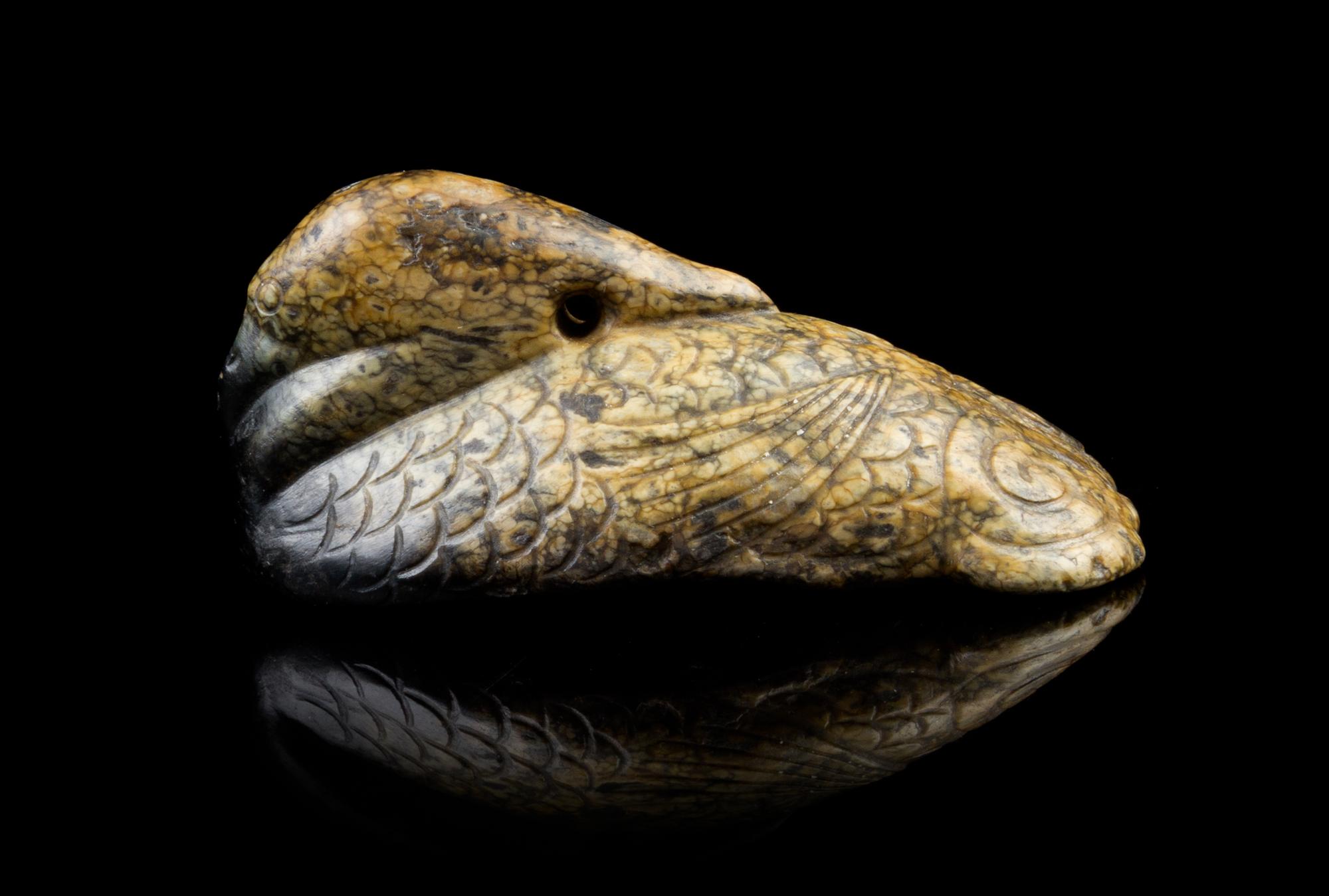 A Rare Chinese Jade Carving of a Bird SONG/MING DYNASTY Length 2 3/4 inches. — SONG/MING DYNASTY