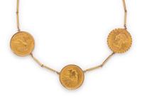 YELLOW GOLD AND COIN NECKLACE