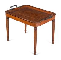 A French Gilt Metal Mounted Parquetry Tray-Top Low Table