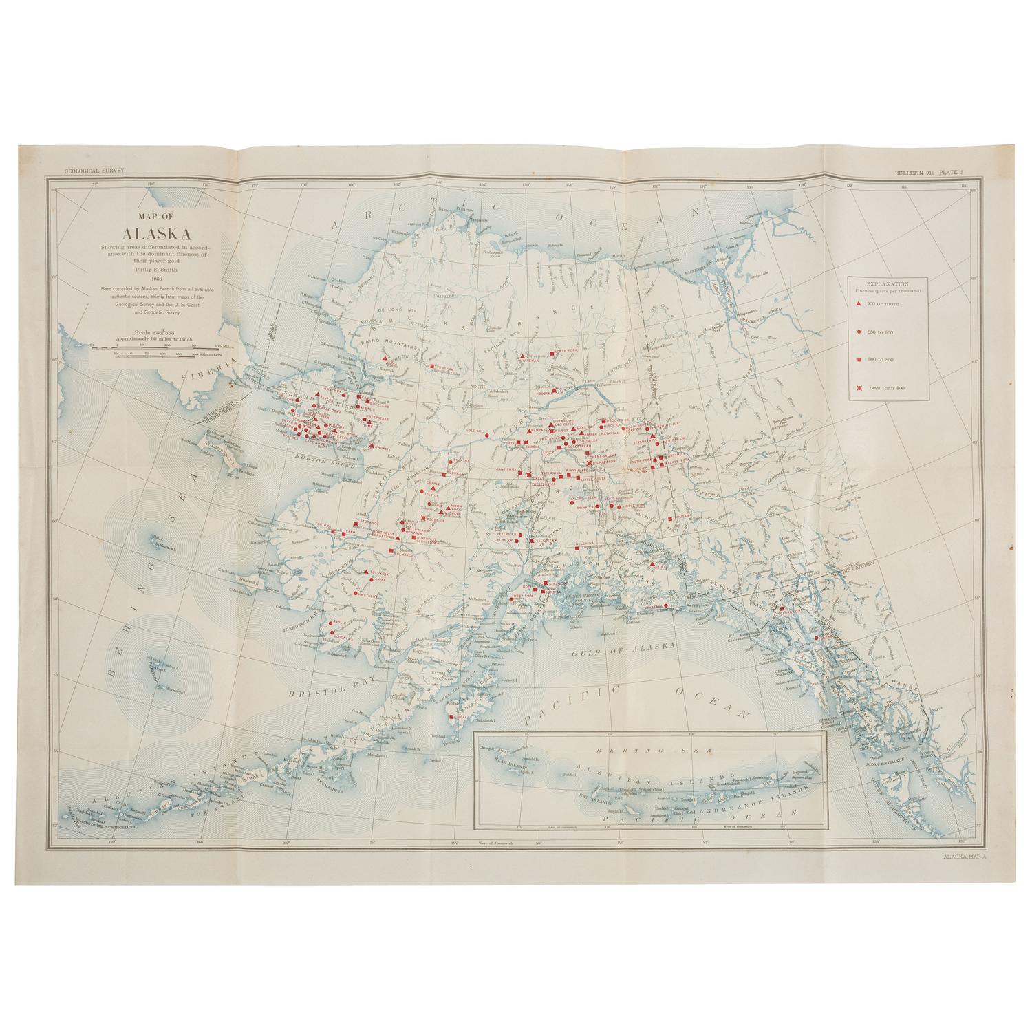 [MAPS]. A group of 11 US Geological survey maps of Alaska.