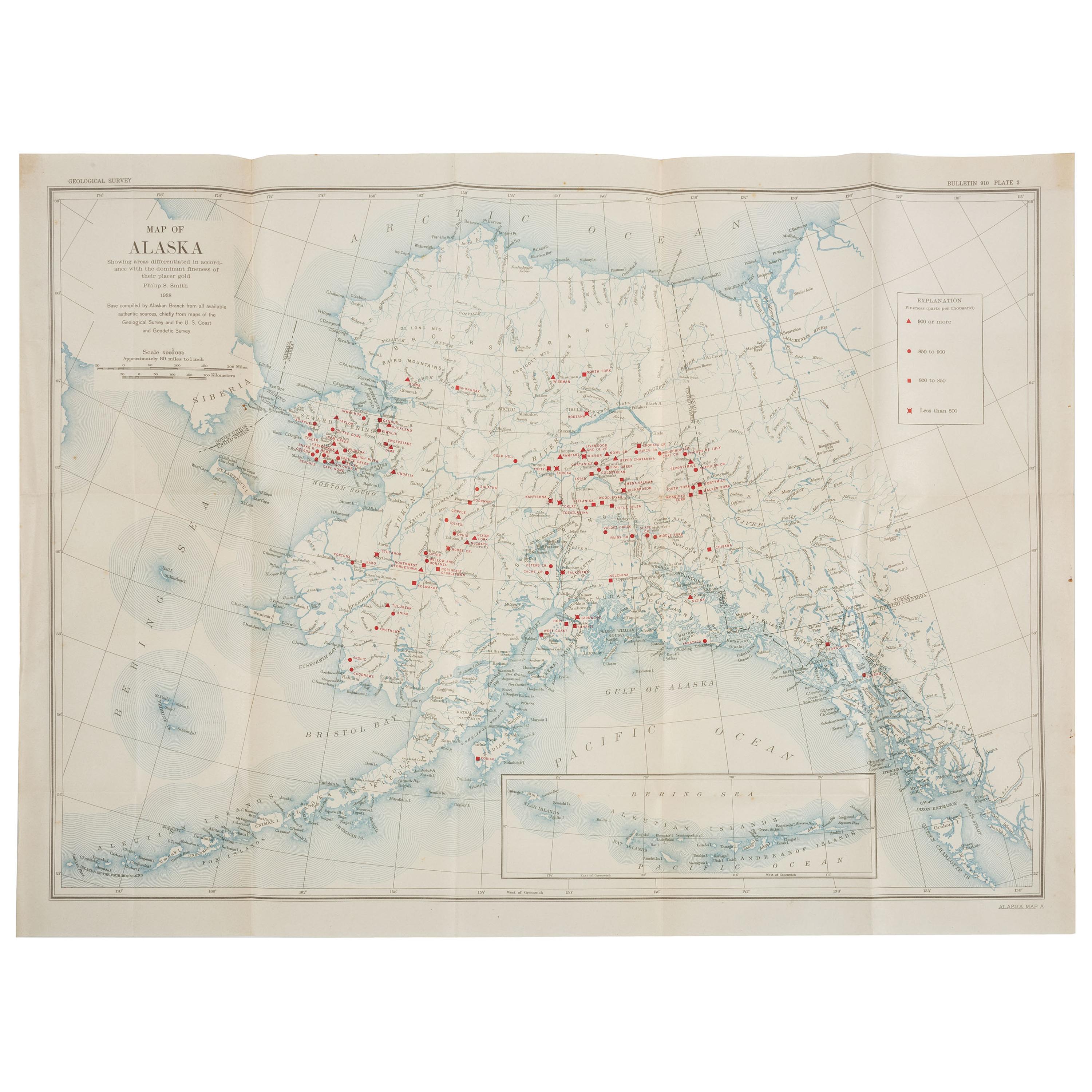 [MAPS]. A group of 11 US Geological survey maps of Alaska.