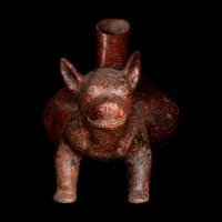 A Colima Redware Dog Effigy Vessel