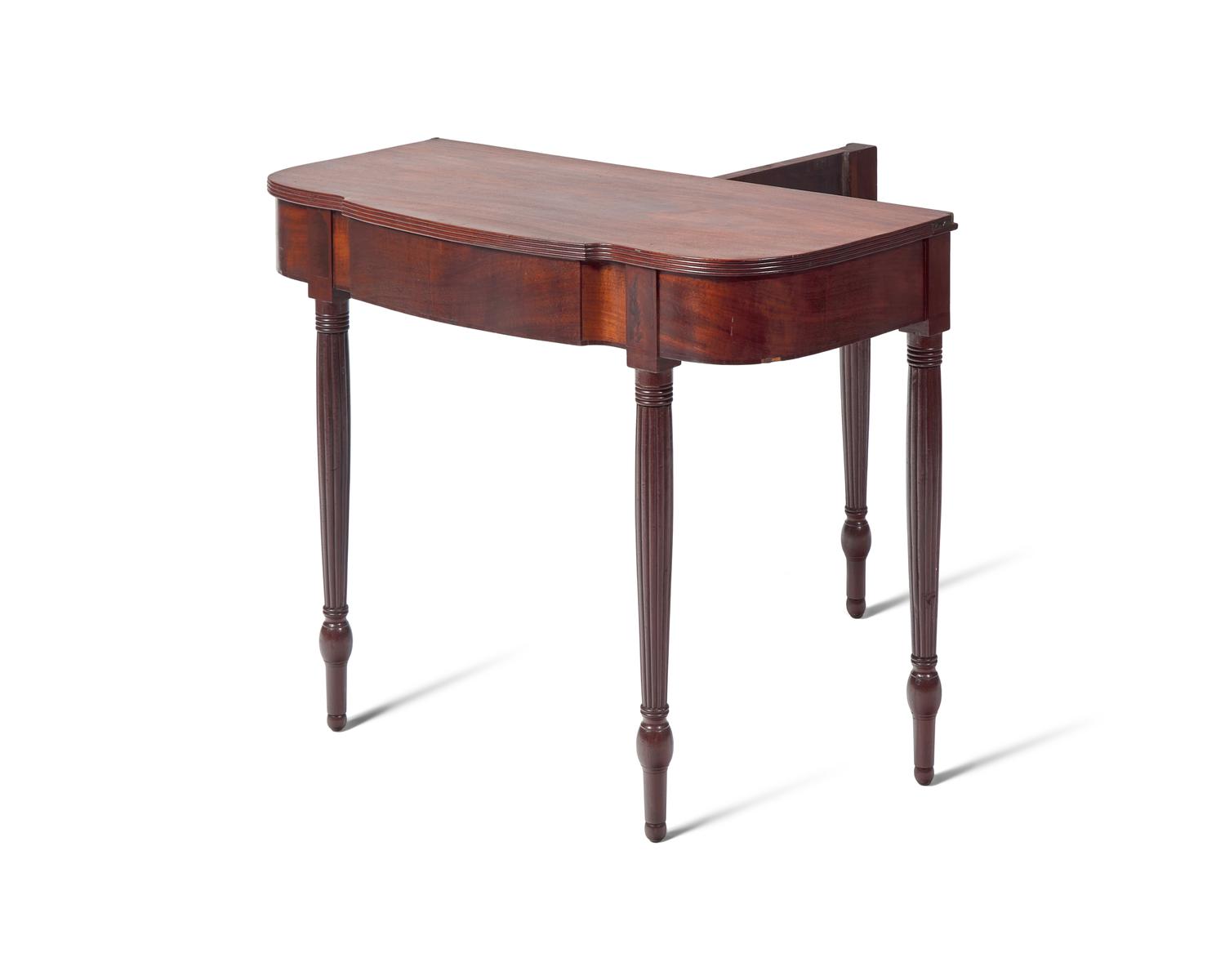A Federal Carved Mahogany Card Table