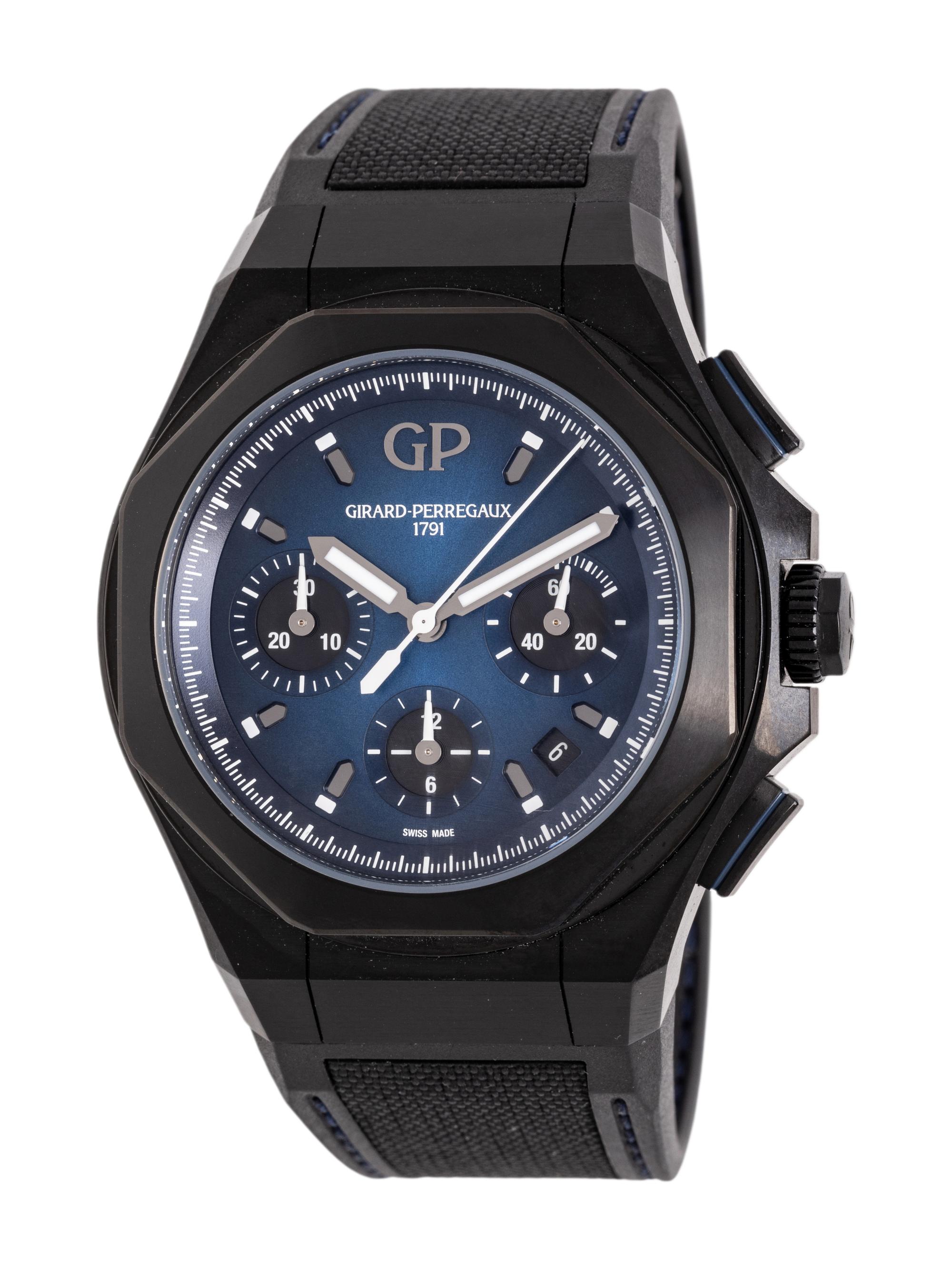GIRARD-PERREGAUX, REF. 81060-21-491-FH6A TITANIUM 'LAUREATO ABSOLUTE' CHRONOGRAPH DATE WATCH, BOX & PAPERS