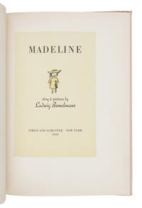 [CHILDREN'S BOOKS]. BEMELMANS, Ludwig (1898-1962). Madeline . New York: Simon and Schuster, 1939.