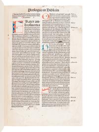 [BIBLE, in Latin]. Biblia . [Basel: Johann Amerbach or Freiburg: Kilian Fischer], 1491.