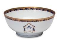 A Chinese Export Porcelain Bowl and Pair of Plates