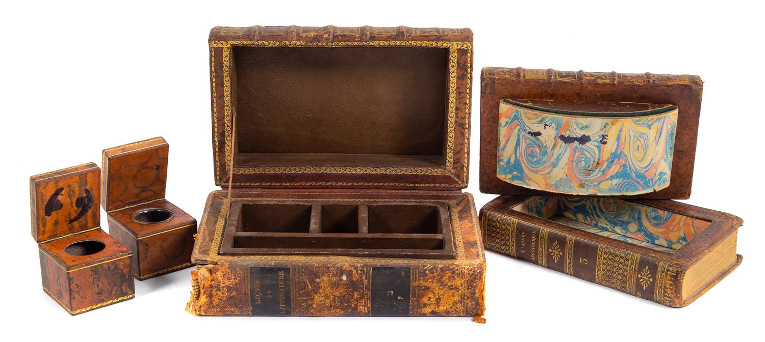 A Desk Set as Books, 2 Inkwells and Blotter