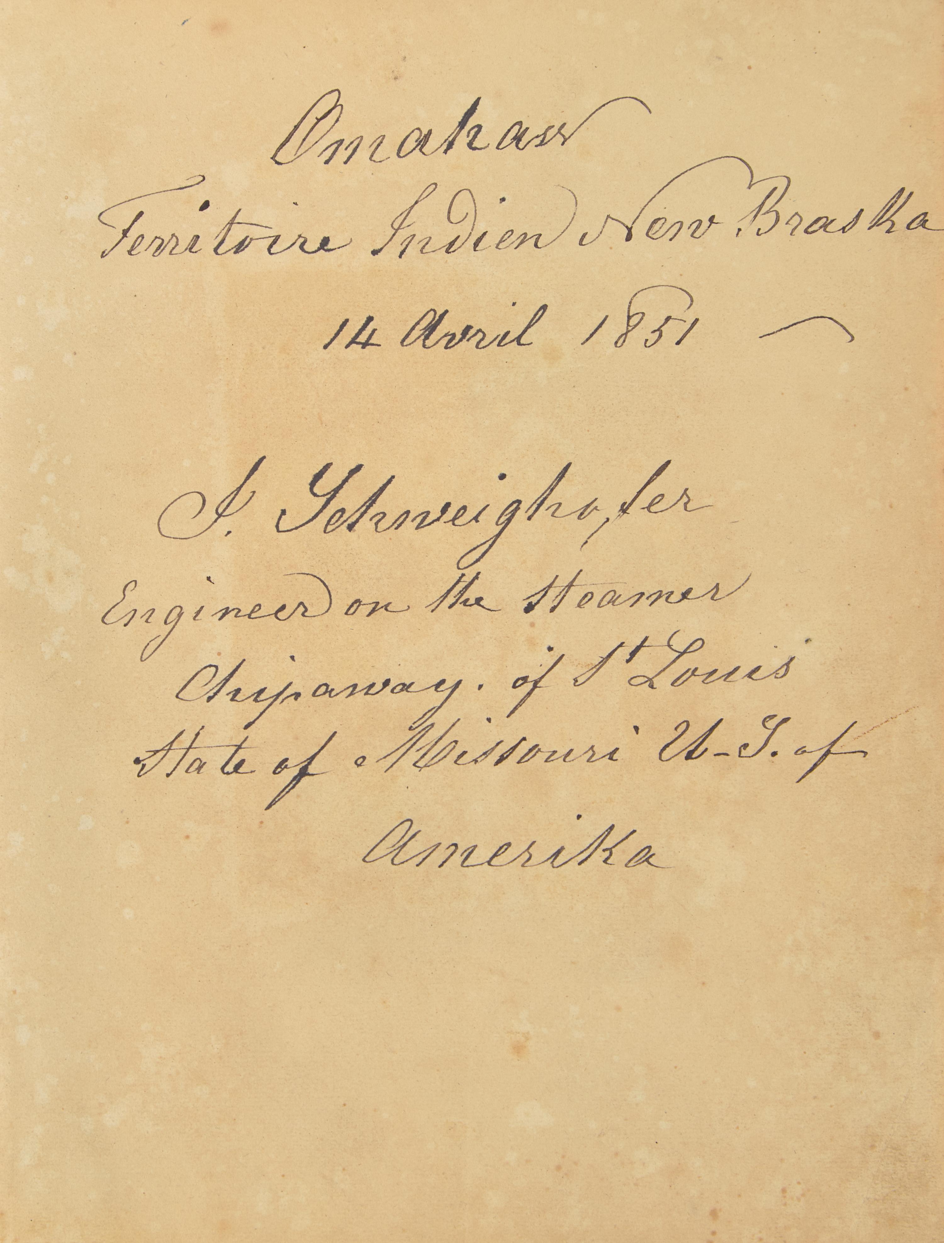 [Native Americana] [Lewis, James Otto] Schweighofer, Julius. Near-Contemporary Sketchbook of Images from James Otto Lewis' "Aboriginal Port Folio"