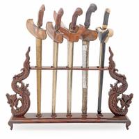 Five Kris Knives with Display Stand