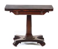 A William IV Mahogany Game Table Height 29 1/2 x width 36 x depth 17 1/2 inches. — FIRST HALF 19TH CENTURY