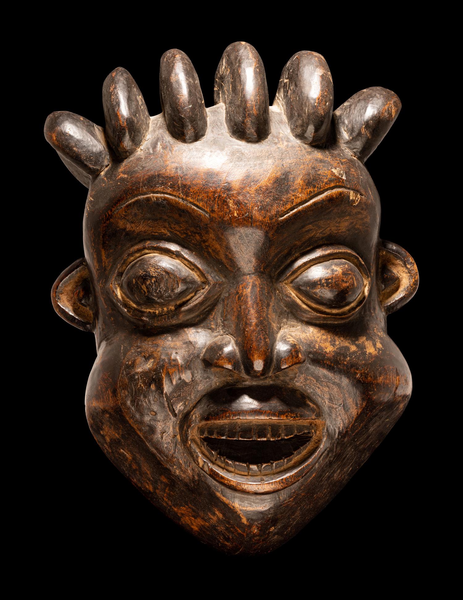A Bamum Wood Helmet Mask