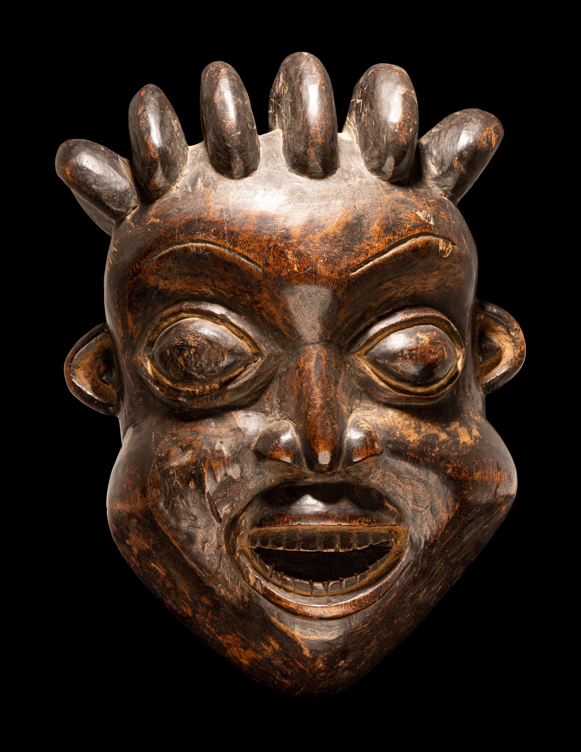 A Bamum Wood Helmet Mask