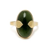 YELLOW GOLD AND NEPHRITE RING
